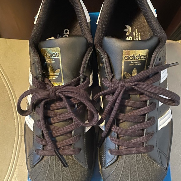 SZ 9 Adidas Superstar Core Black White Shell 2019 - Picture 6 of 12